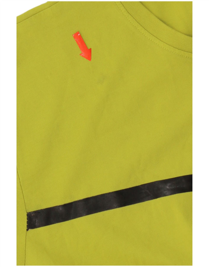 Fila Herren T-Shirt Top Large Gelb Colourblock Baumwolle