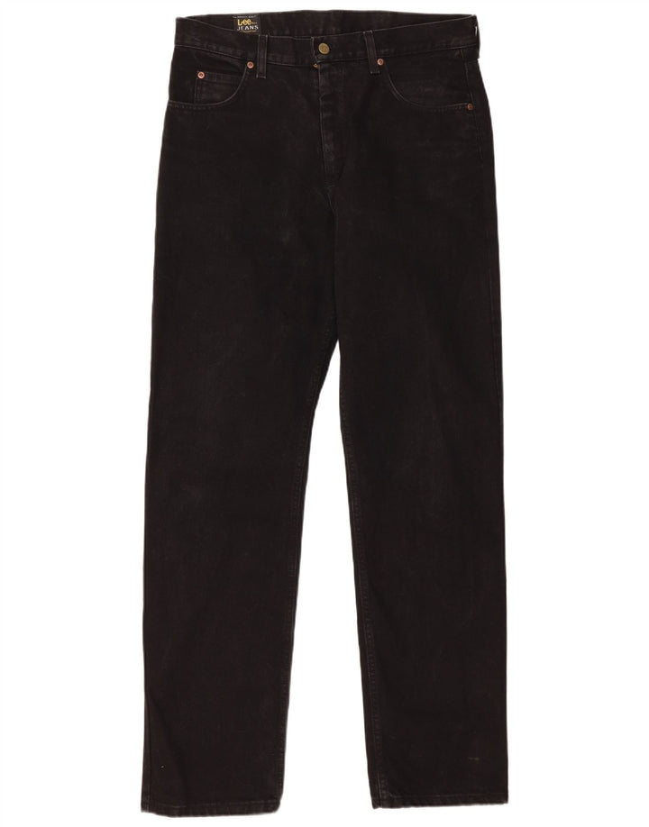 LEE Herren Straight Jeans W34 L34 Schwarze Baumwolle