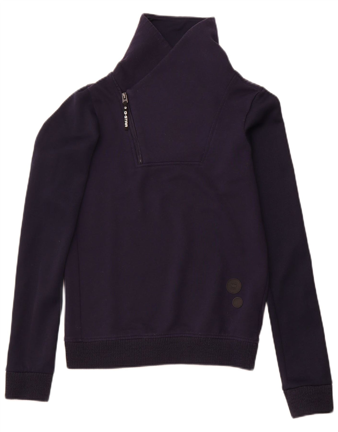 G-Star Damen-Sweatshirt mit schmaler Passform und Reißverschluss am Hals, Größe S, marineblau, Baumwolle