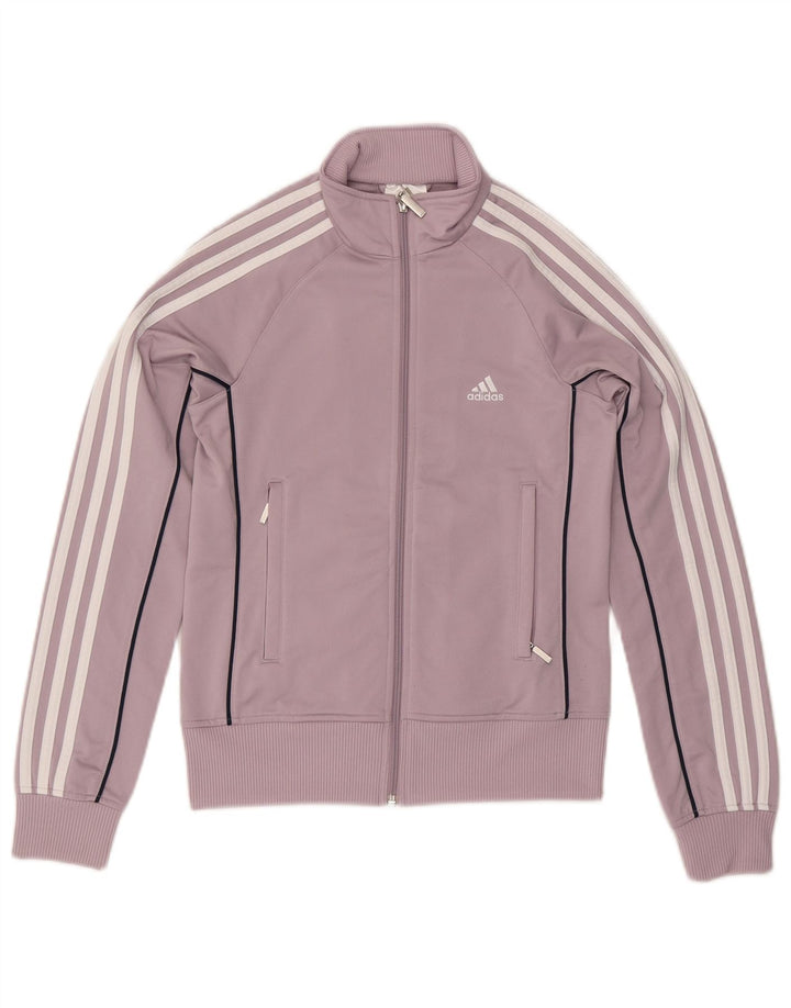 Adidas Damen Trainingsanzug Top Jacke UK 10 Small Lila Polyester