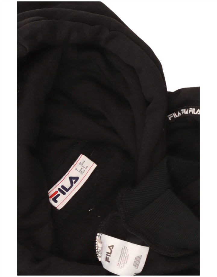 Fila Herren-Kapuzenpullover mit Grafik, groß, aus schwarzer Baumwolle
