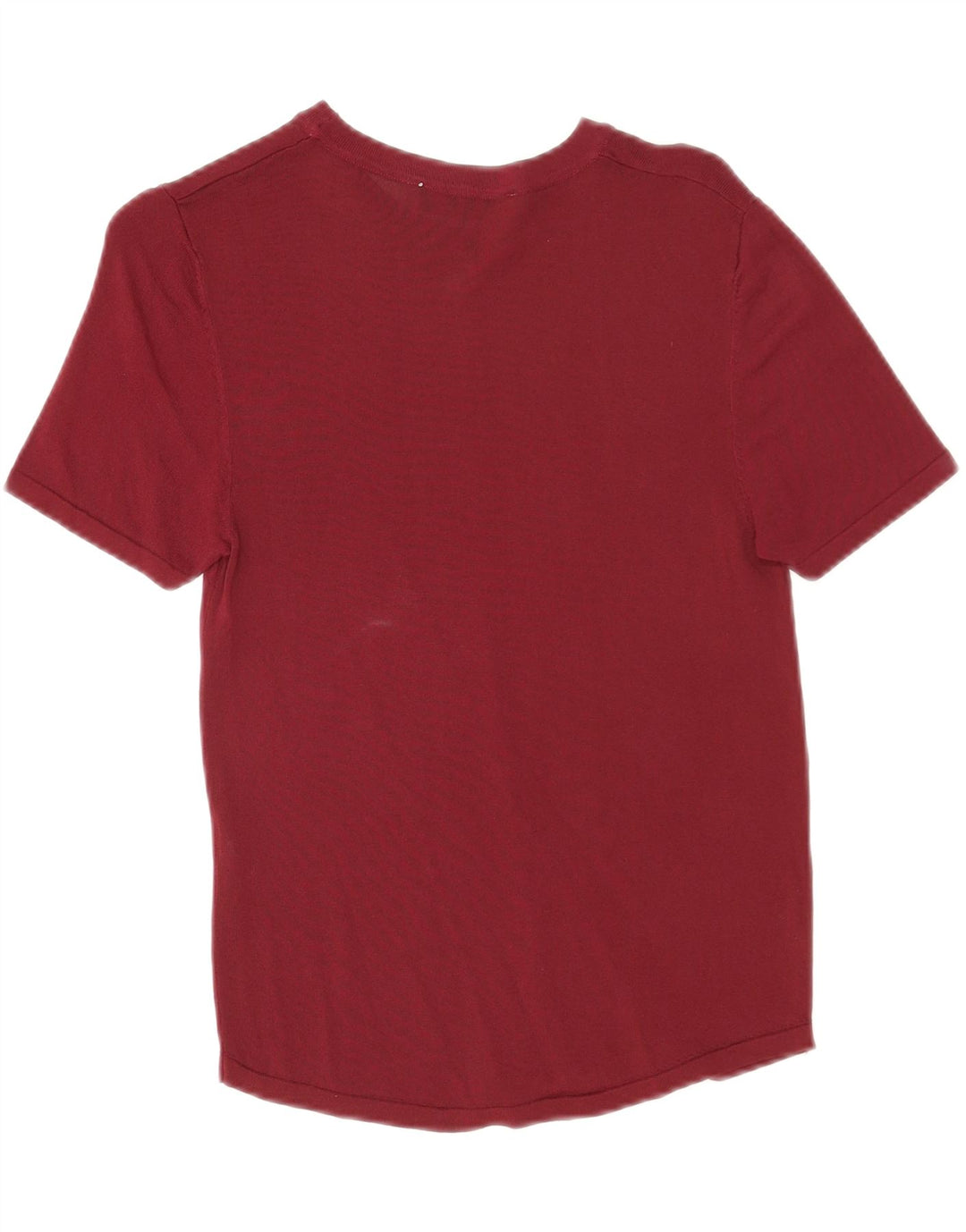 Zara Damen T-Shirt Top UK 12 Medium Burgund Viskose