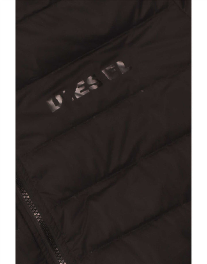 Diesel Herren-Kapuzenjacke, gepolstert, UK 42, XL, Schwarz, Polyester