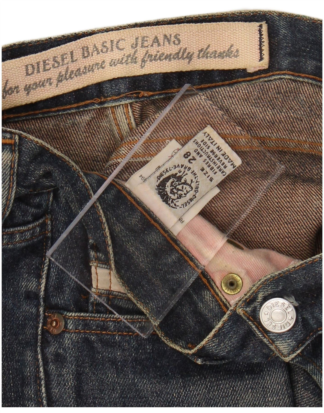 DIESEL Herren-Crop-Jeans W28 L25 Blaue Baumwolle