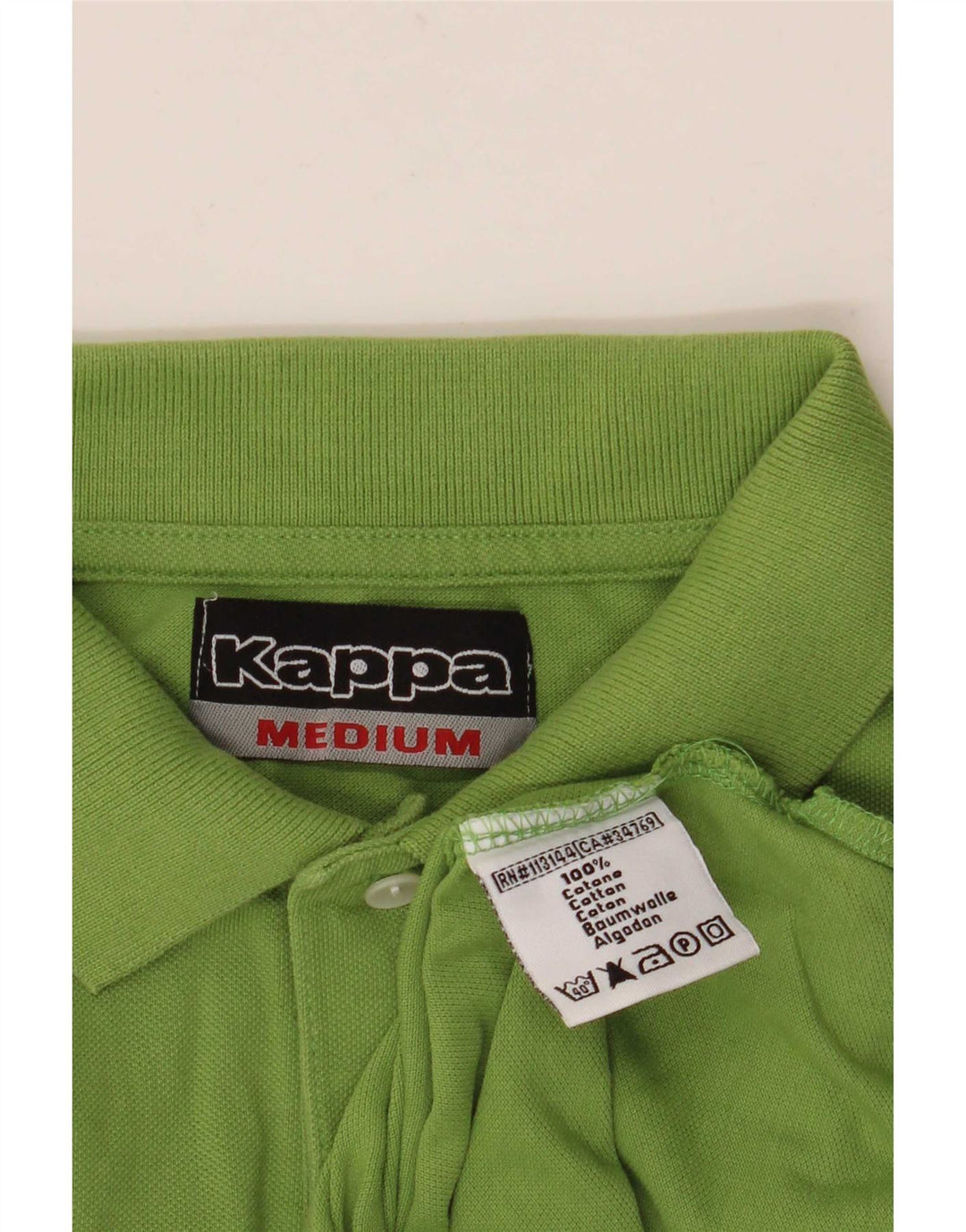 Kappa Herren-Langarm-Poloshirt aus mittelgrüner Baumwolle