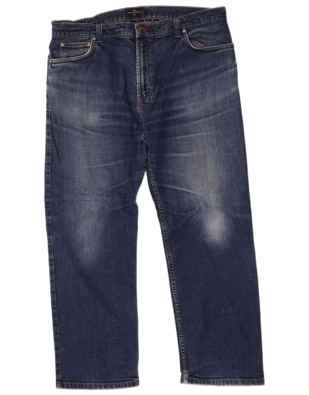Marks & Spencer Herren Blue Harbor Straight Jeans W38 L29 Blaue Baumwolle