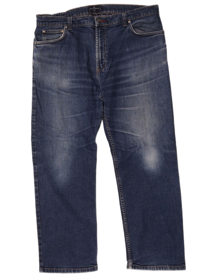Marks & Spencer Herren Blue Harbor Straight Jeans W38 L29 Blaue Baumwolle