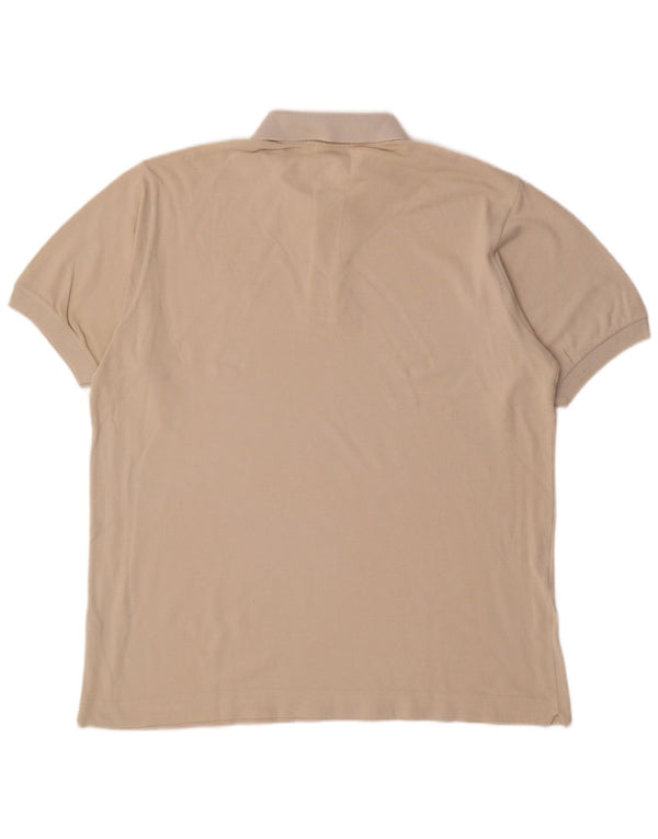 LACOSTE Herren-Poloshirt, Größe 5, groß, cremefarbene Baumwolle