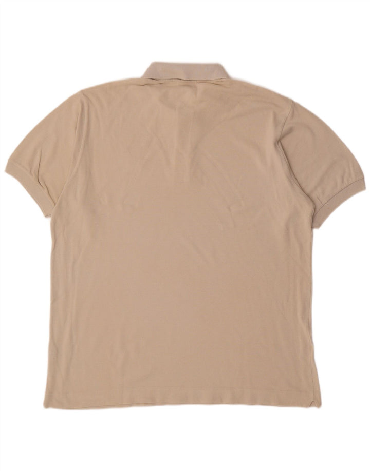 LACOSTE Herren-Poloshirt, Größe 5, groß, cremefarbene Baumwolle
