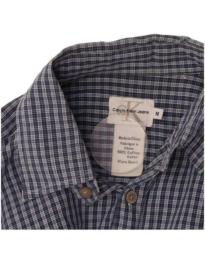 Calvin Klein Herrenhemd aus mittelblauer Karo-Baumwolle