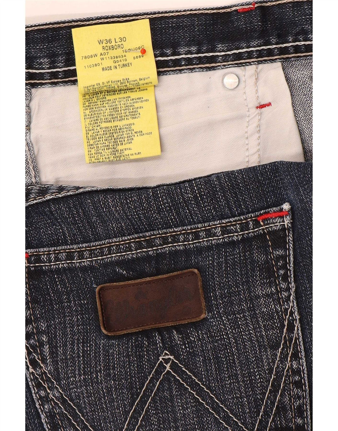 Wrangler Herren Roxboro Straight Jeans W36 L30 Blaue Baumwolle