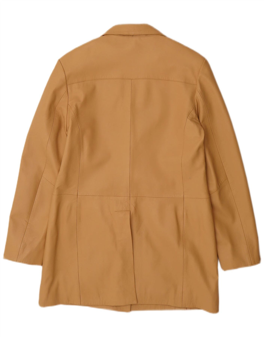 Vintage Damen Ledermantel UK 14 Großes Beige Leder