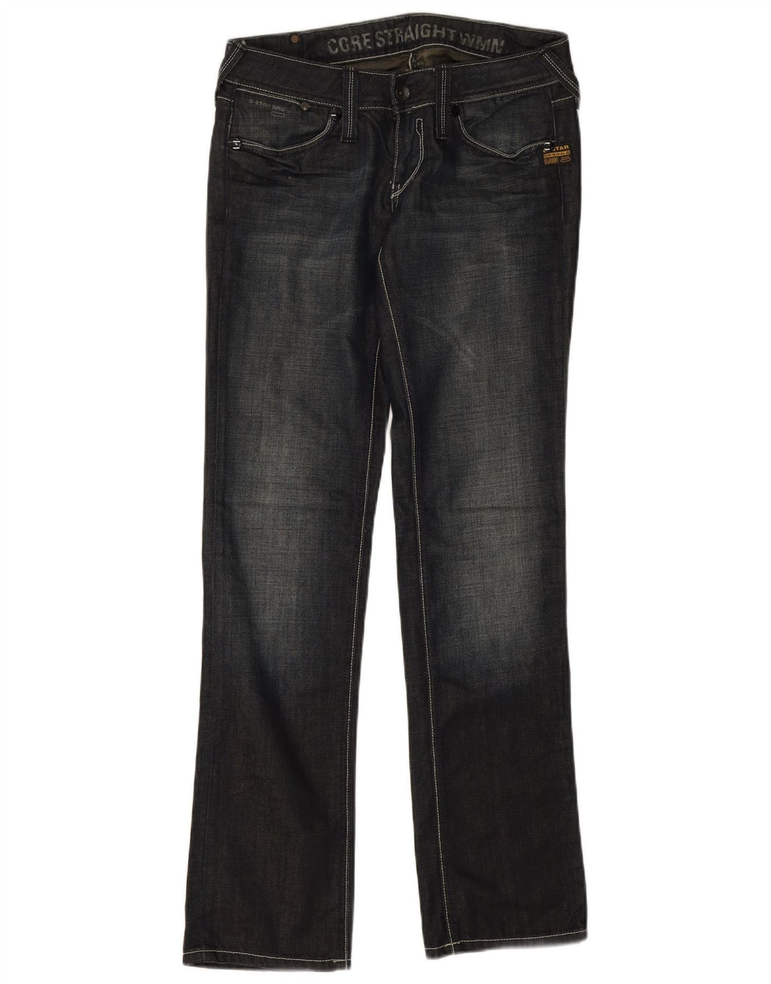 G-Star Damen Straight Jeans W28 L32 Marineblaue Baumwolle