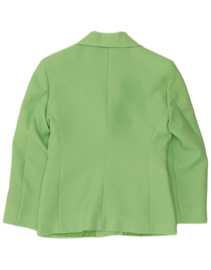 Mirella Mori Damen 3-Knopf-Blazerjacke UK 14 Mittelgrüne Baumwolle