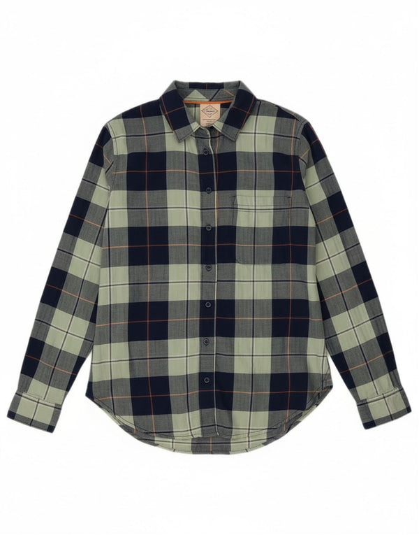 St. John's Bay Damen-Klassiker-Flanellhemd, UK 6, XS, marineblau, kariert, Baumwolle