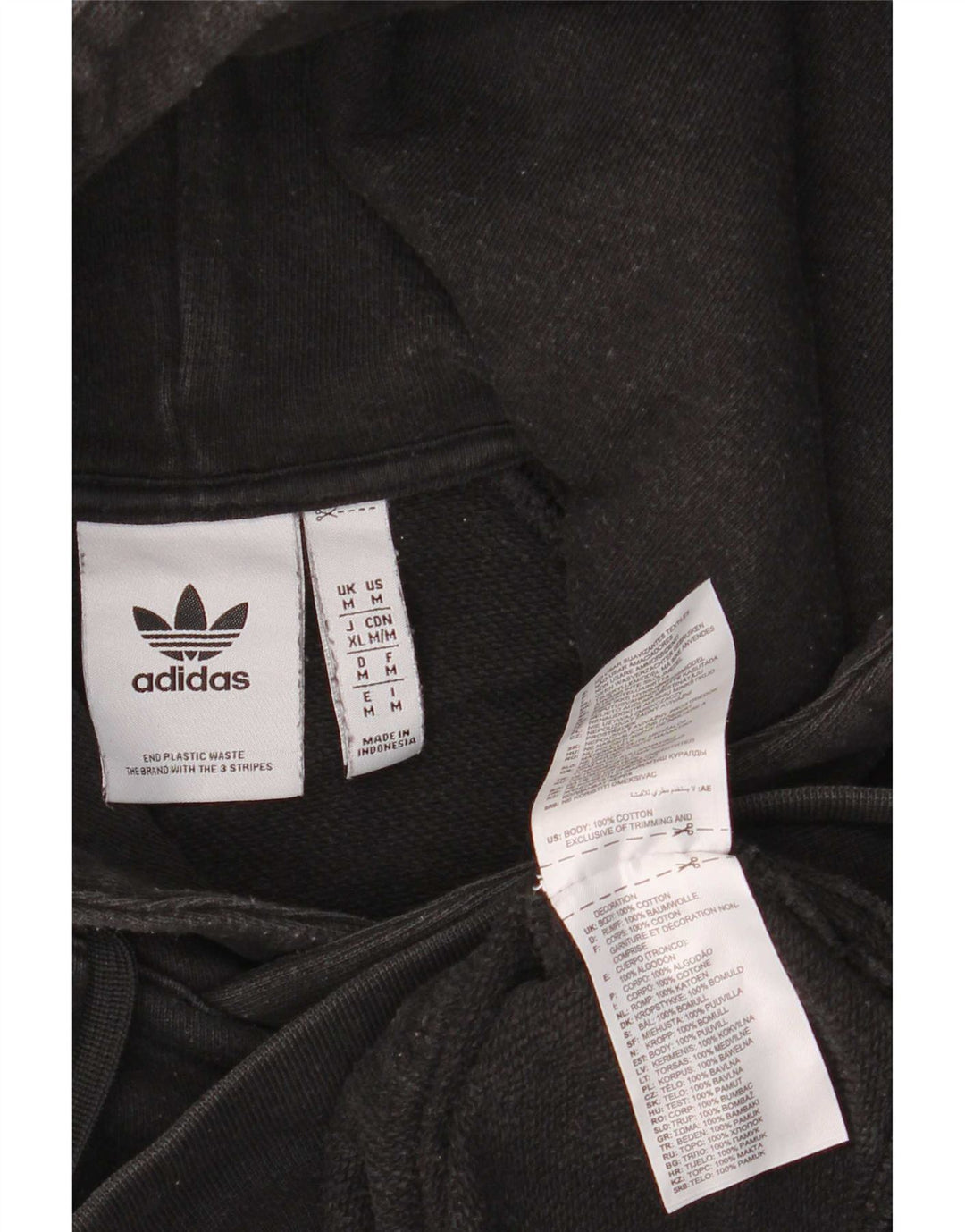 Adidas Herren Kapuzenpullover Mittelschwarz Baumwolle