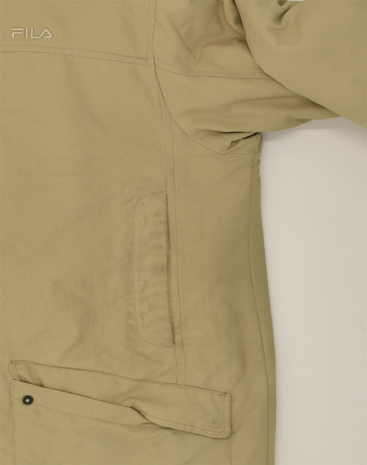 FILA Mens Padded Jacket UK 40 Large Beige Nylon | Vintage Fila | Thrift | Second-Hand Fila | Used Clothing | Messina Hembry 