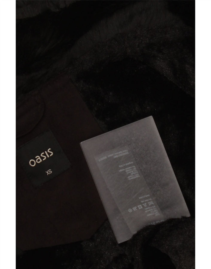 Oasis Damen Sherpa Weste UK 6 XS Schwarz Polyester