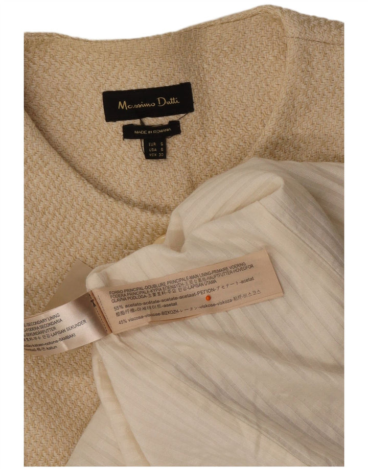 MASSIMO DUTTI Damen Mantel UK 10 Small Beige Acetat