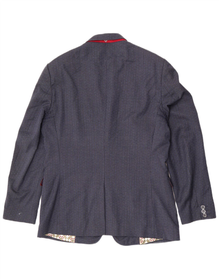 Ted Baker Herren-Blazer mit 2 Knöpfen, UK 42, XL, marineblaue Hahnentritt-Wolle