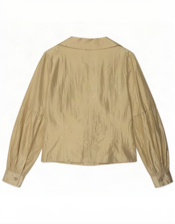 Caterina Damen Langarm-Hemdbluse UK 12 Medium Gold