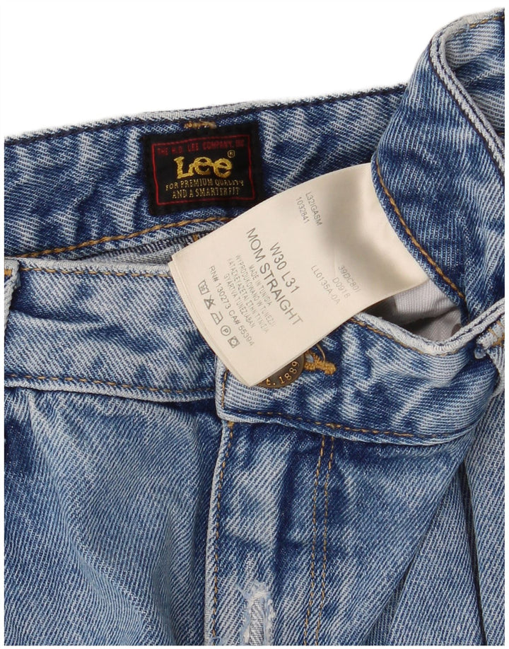 Lee Herren Mom Straight Jeans W30 L31 Blaue Baumwolle