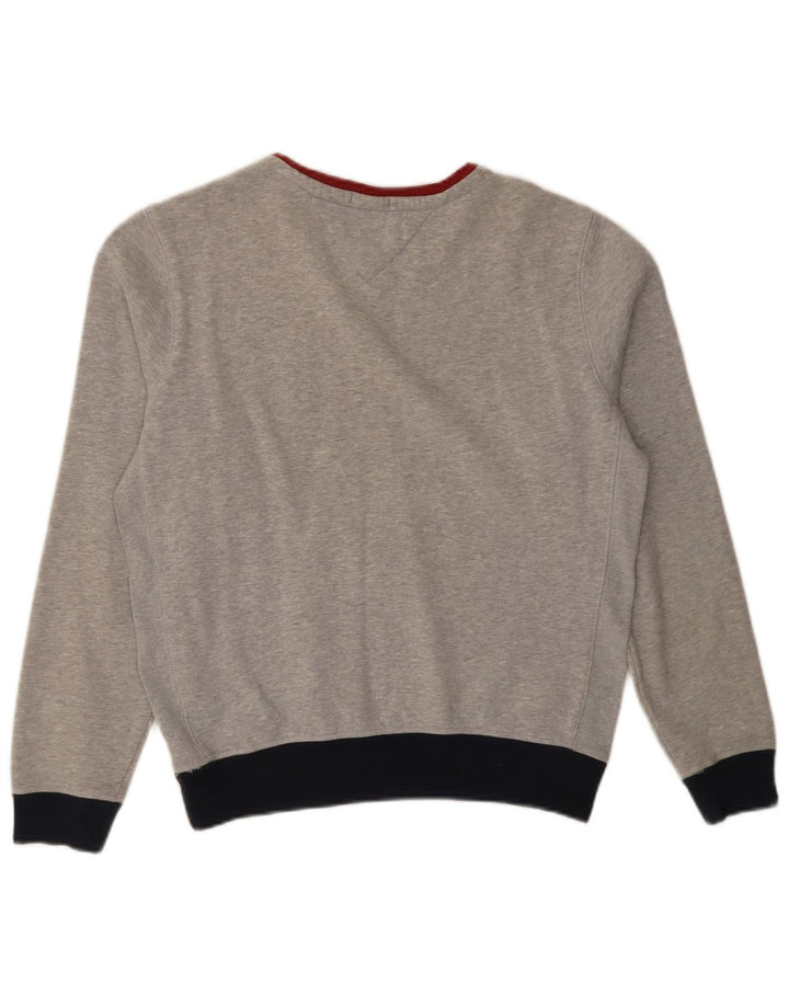 Tommy Hilfiger Damen Grafik-Sweatshirt-Pullover UK 10 Small Grau