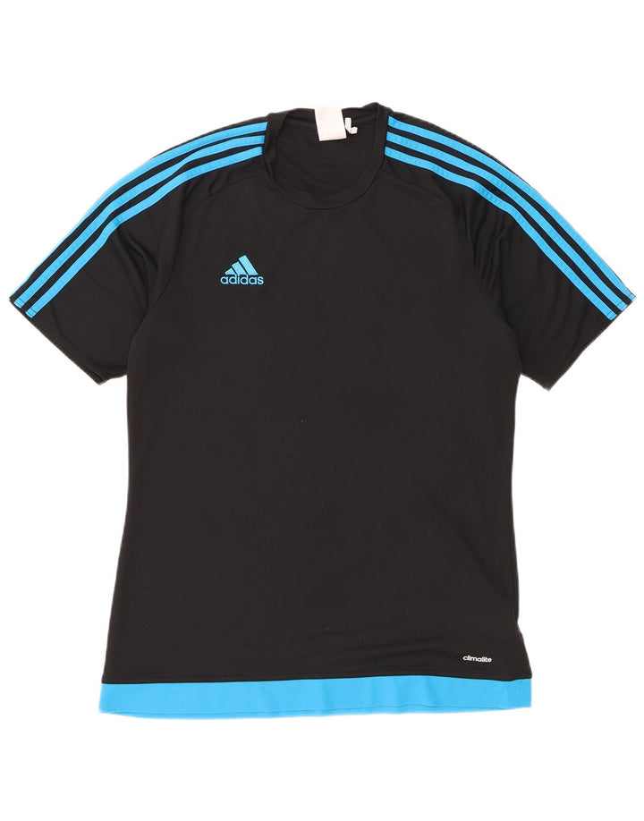 Adidas Herren Climalite T-Shirt Top Medium Schwarz Colourblock Polyester
