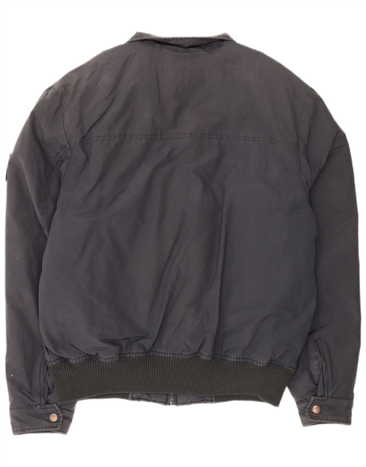 Refrigue Herren Bomberjacke UK 42 XL Marineblau Baumwolle
