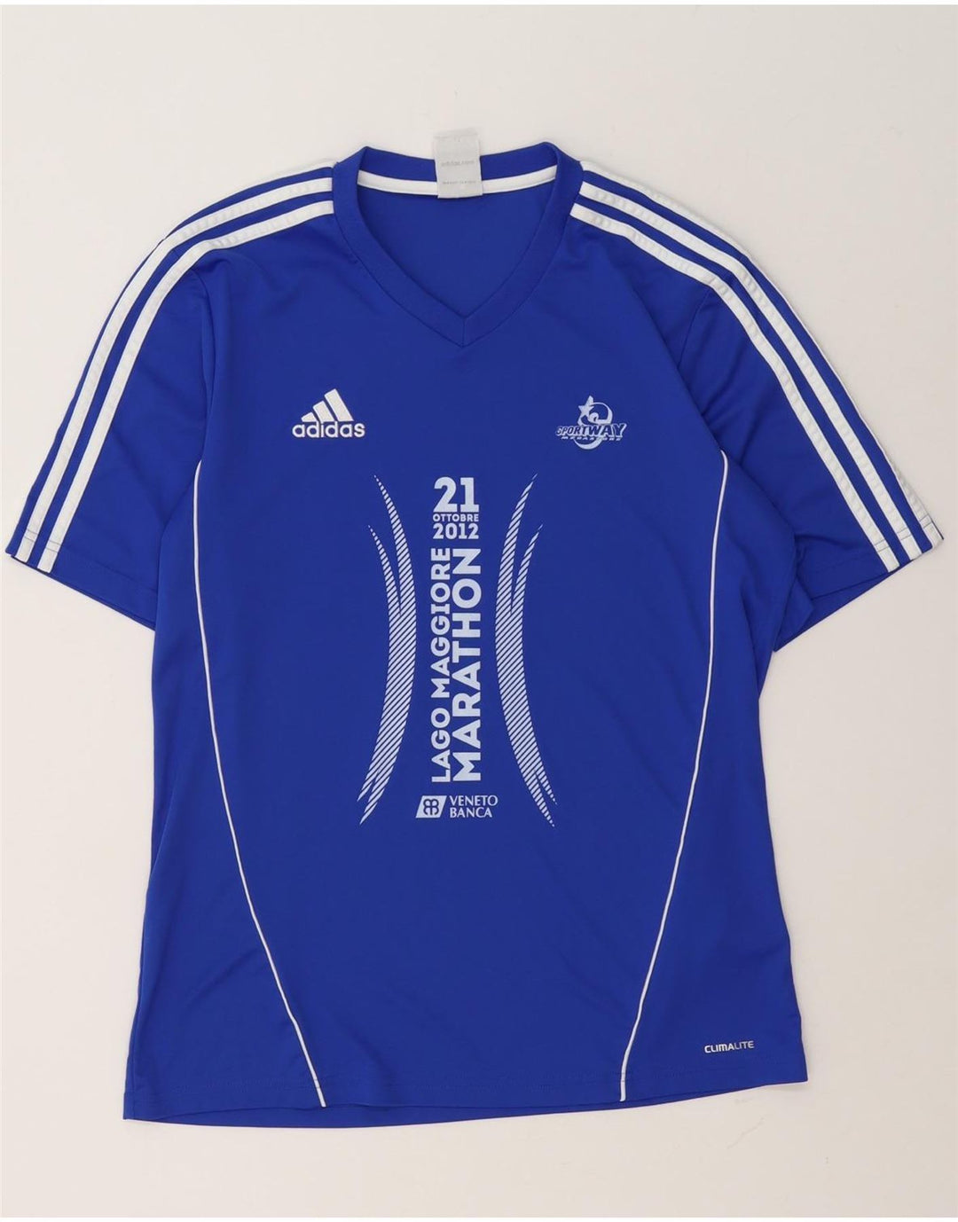 Adidas Herren Climalite Graphic T-Shirt Top Mittelblaues Polyester
