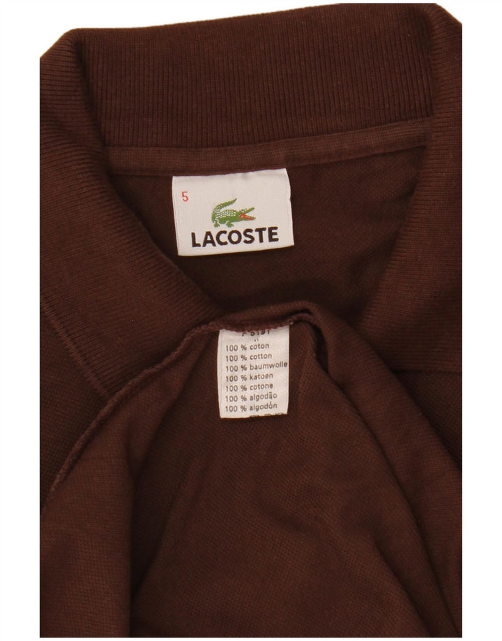 Lacoste Herren-Poloshirt, Größe 5, groß, braune Baumwolle
