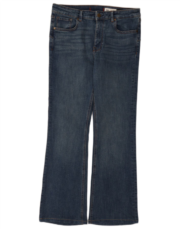 Zara Damen Bootcut Jeans EU 42 Large W32 L29 Blaue Baumwolle