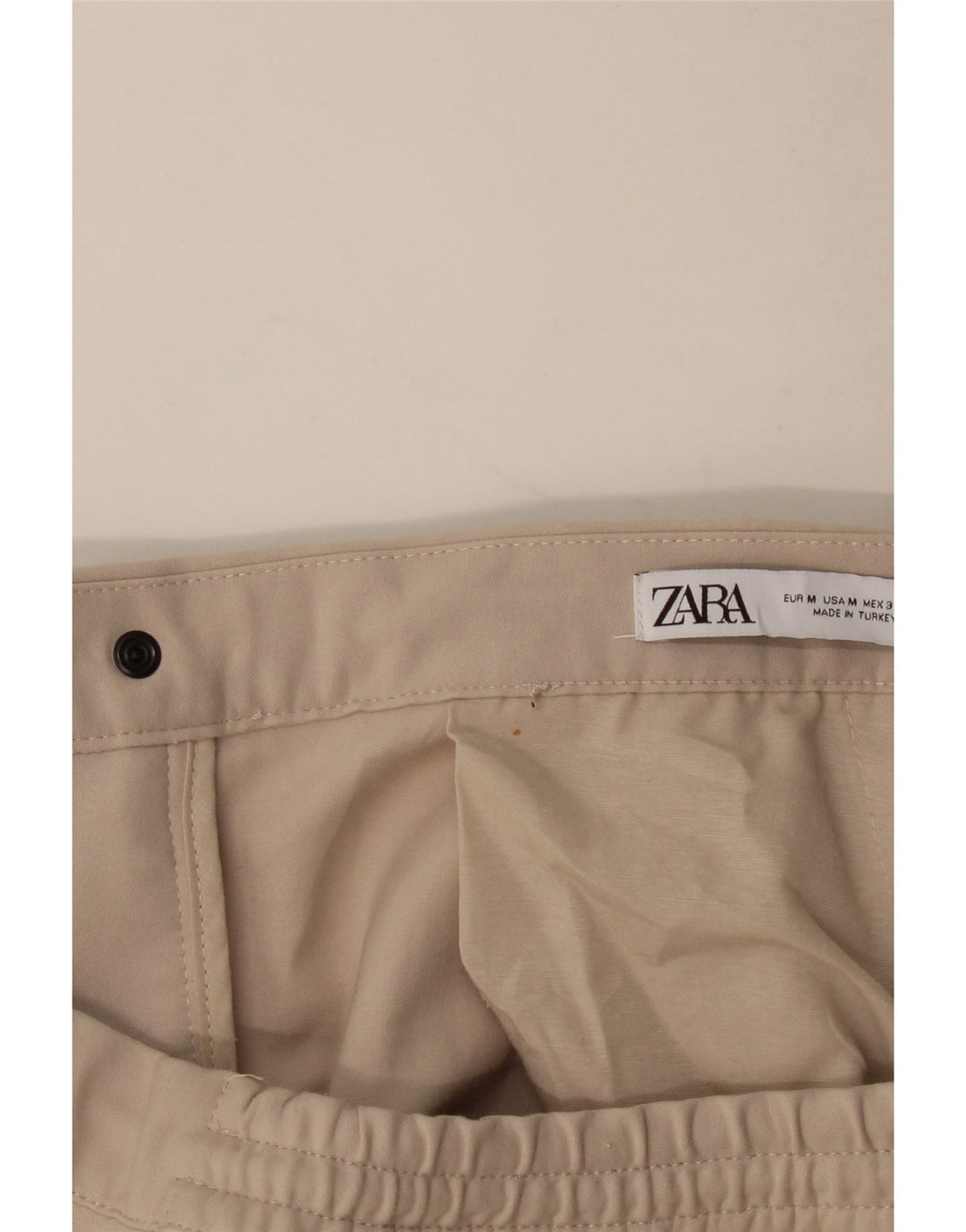 ZARA Herren Jogger-Chino-Hose, mittelgroß, W32, L28, beige, Polyester
