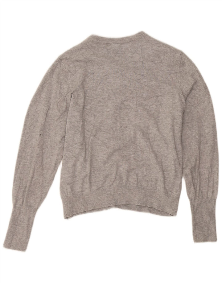 Marks & Spencer Damen Crop Cardigan Pullover UK 14 Mittelgrau meliert