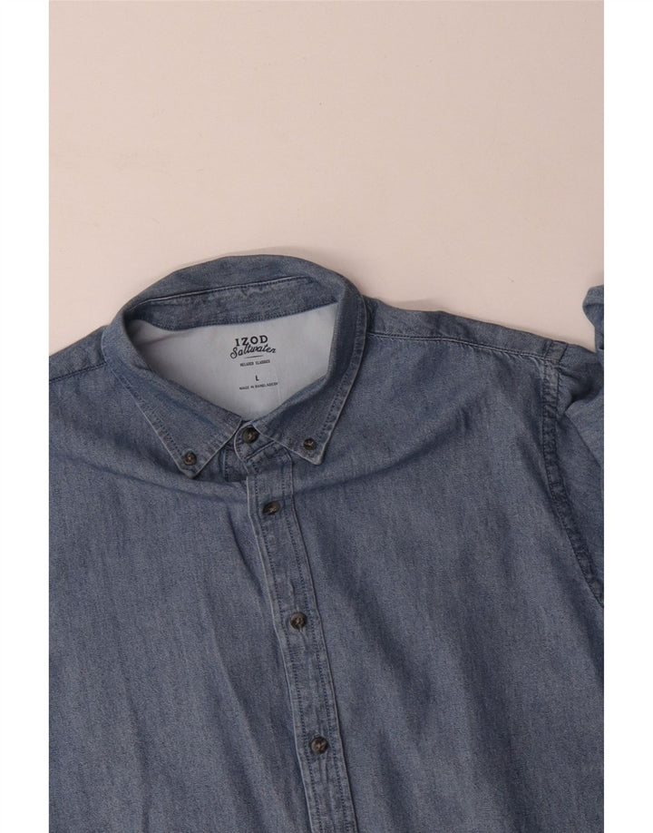 IZOD Herren Salzwasser-Jeanshemd, große blaue Baumwolle