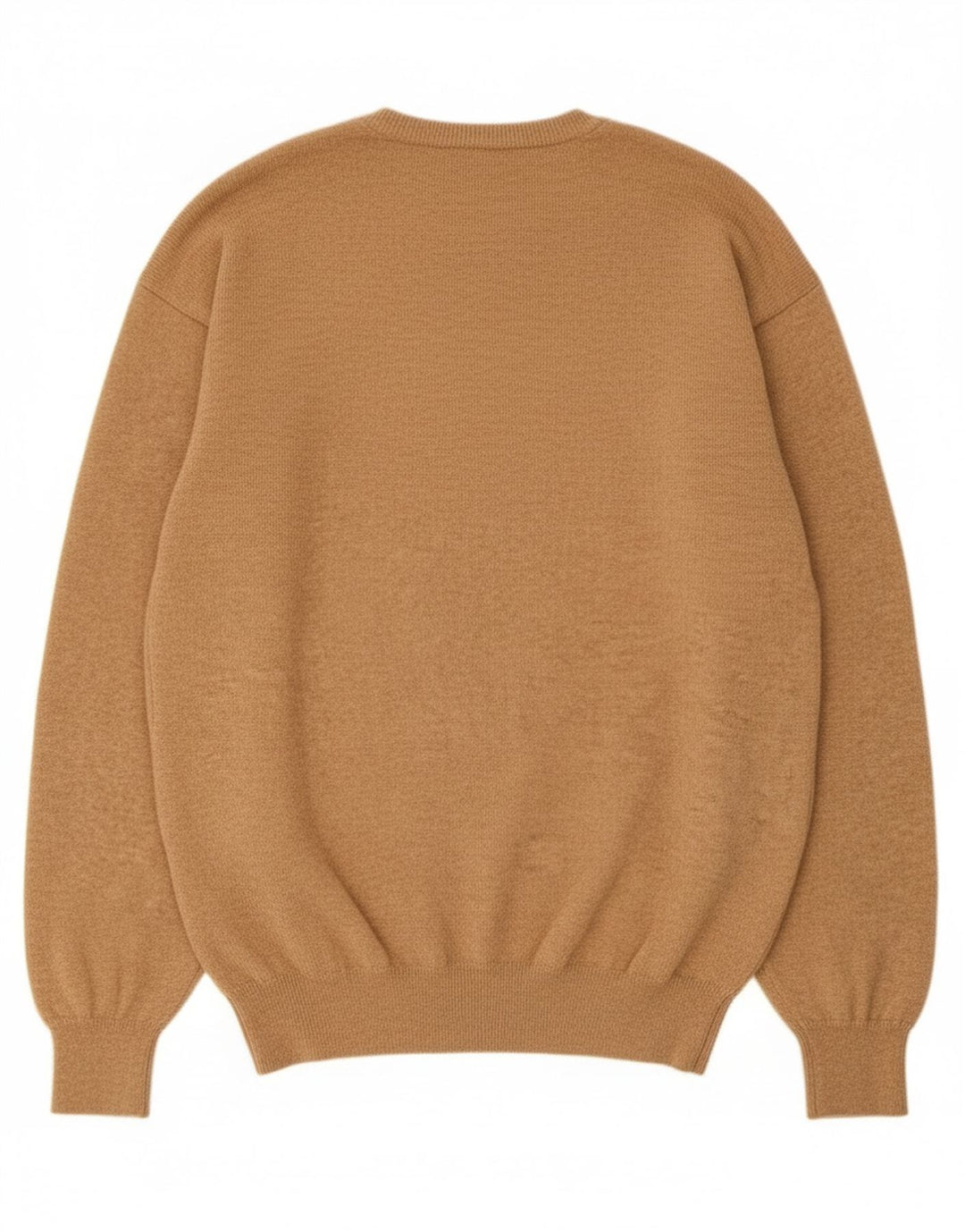 Massimo Dutti Herren-Pullover mit V-Ausschnitt, XL, beige Wolle
