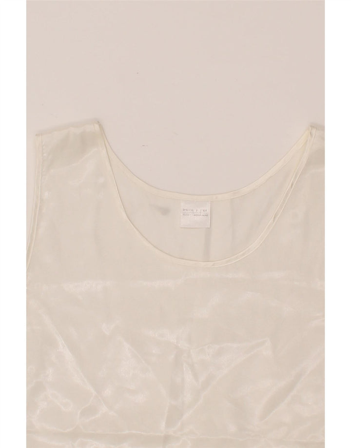 VINTAGE Womens Sleeveless Blouse Top EU 40/42 Medium White Polyester Vintage Vintage and Second-Hand Vintage from Messina Hembry 