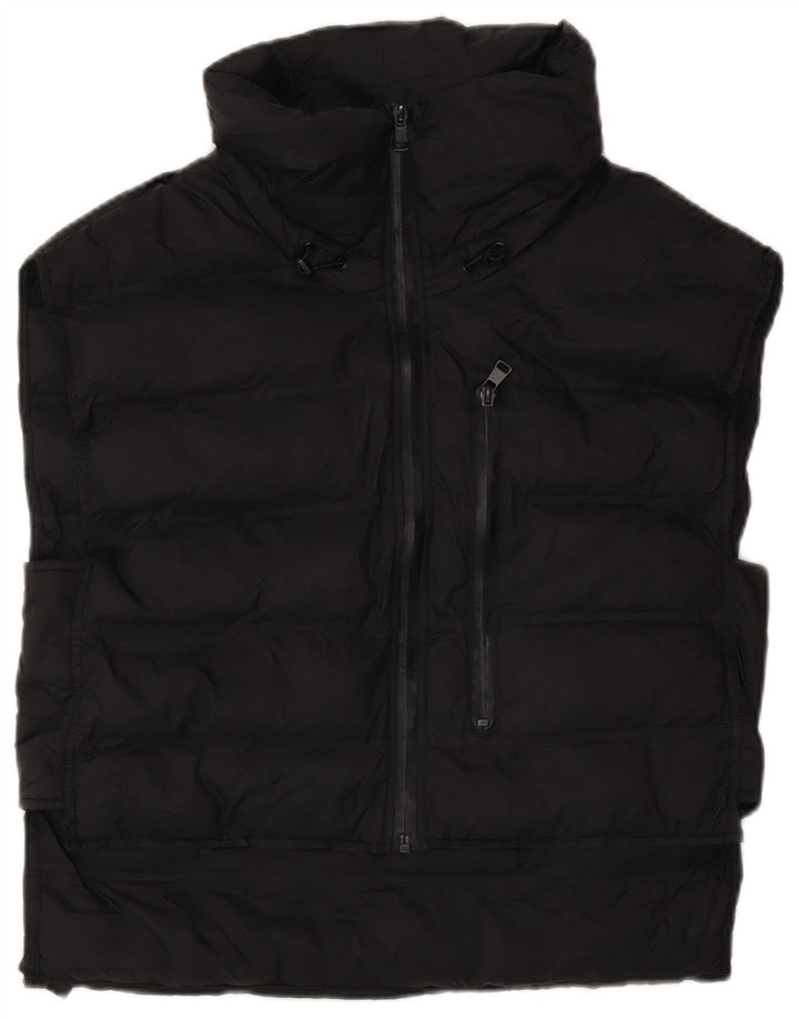 Zara Damen Übergroße wattierte Weste UK 10 Small Schwarz