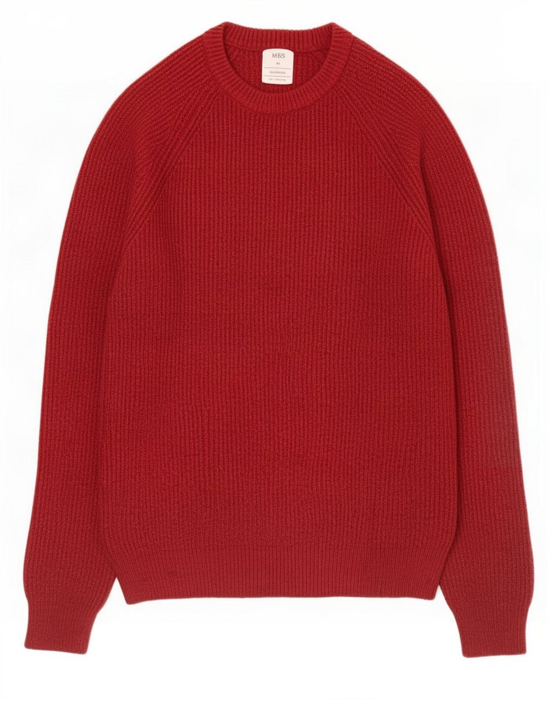 Marks & Spencer Herren-Pullover mit Rundhalsausschnitt, mittelrot, Polyamid