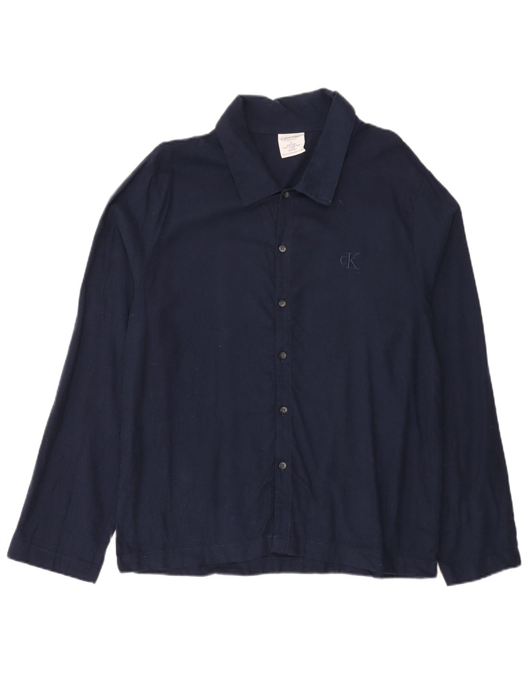 Calvin Klein Herrenhemd aus mittelblauer Baumwolle in Marineblau