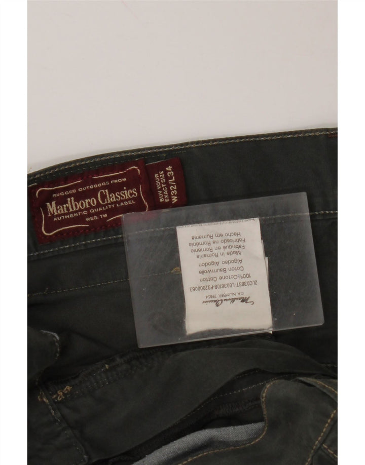 MARLBORO CLASSICS Gerade Freizeithose für Herren, W32, L28, grüne Baumwolle