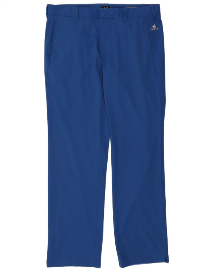 Adidas Herren Straight Chino Hose W36 L32 Blau Polyester
