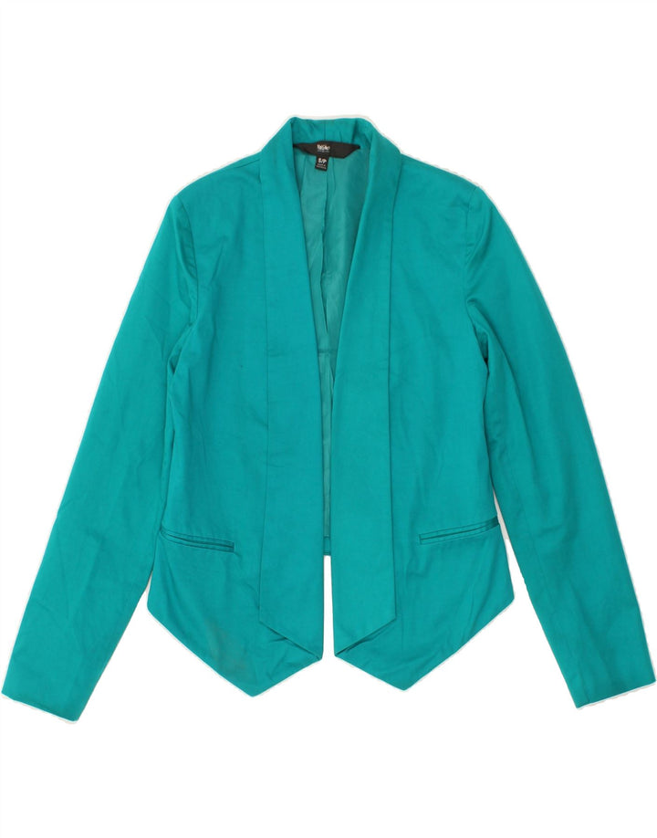 MOSSIMO Womens Asymetric Blazer Jacket UK 10 Small Blue Cotton Vintage Mossimo and Second-Hand Mossimo from Messina Hembry 