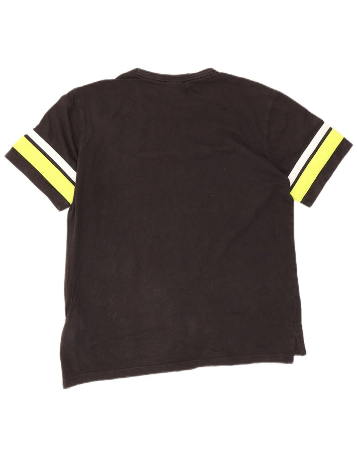 Champion Herren-T-Shirt mit Grafik, Mittelschwarz, Colourblock-Baumwolle