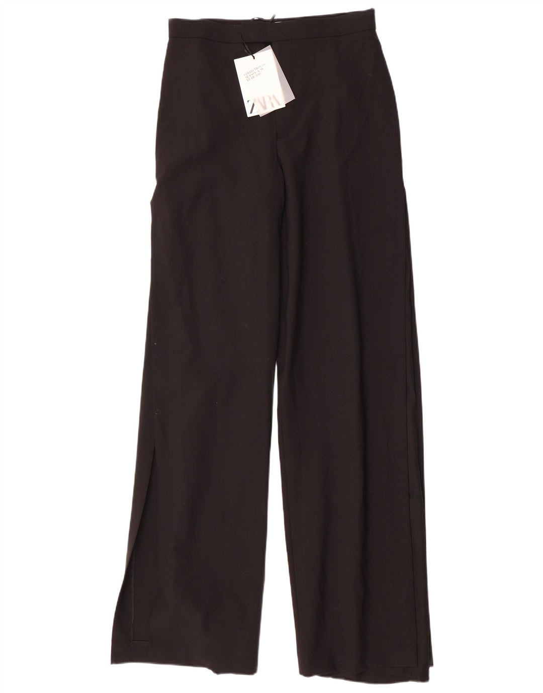 Zara Damen-Freizeithose mit weitem Bein, Größe M, W28, L35, Schwarz, Polyester