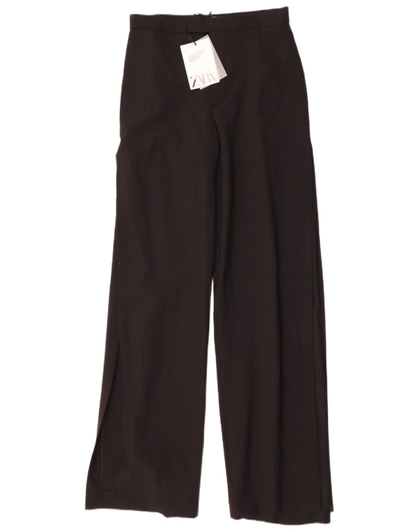 Zara Damen-Freizeithose mit weitem Bein, Größe M, W28, L35, Schwarz, Polyester