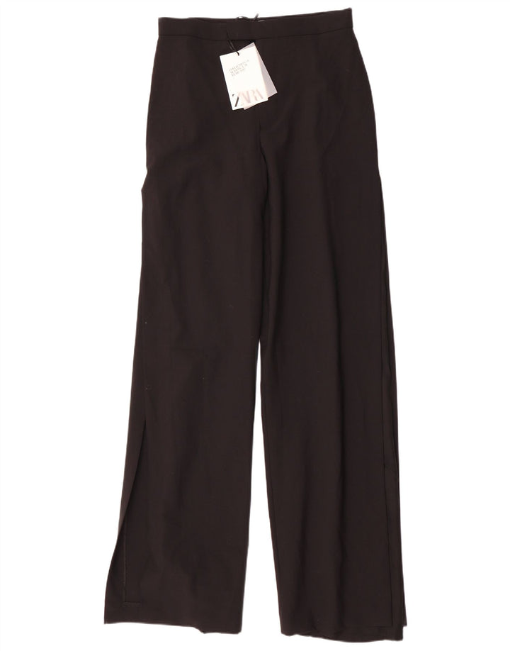 Zara Damen-Freizeithose mit weitem Bein, Größe M, W28, L35, Schwarz, Polyester