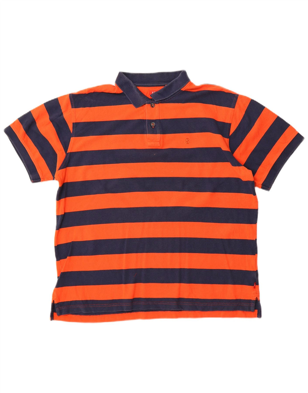 Izod Herren-Poloshirt XL, orange gestreift, Baumwolle