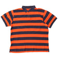 Izod Herren-Poloshirt XL, orange gestreift, Baumwolle