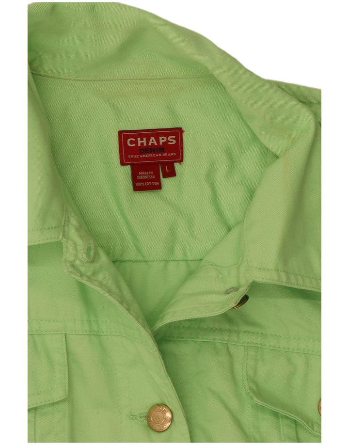 Chaps Damen Jeansjacke mit 3/4-Ärmeln, UK 16, Größe L, Grün, Baumwolle
